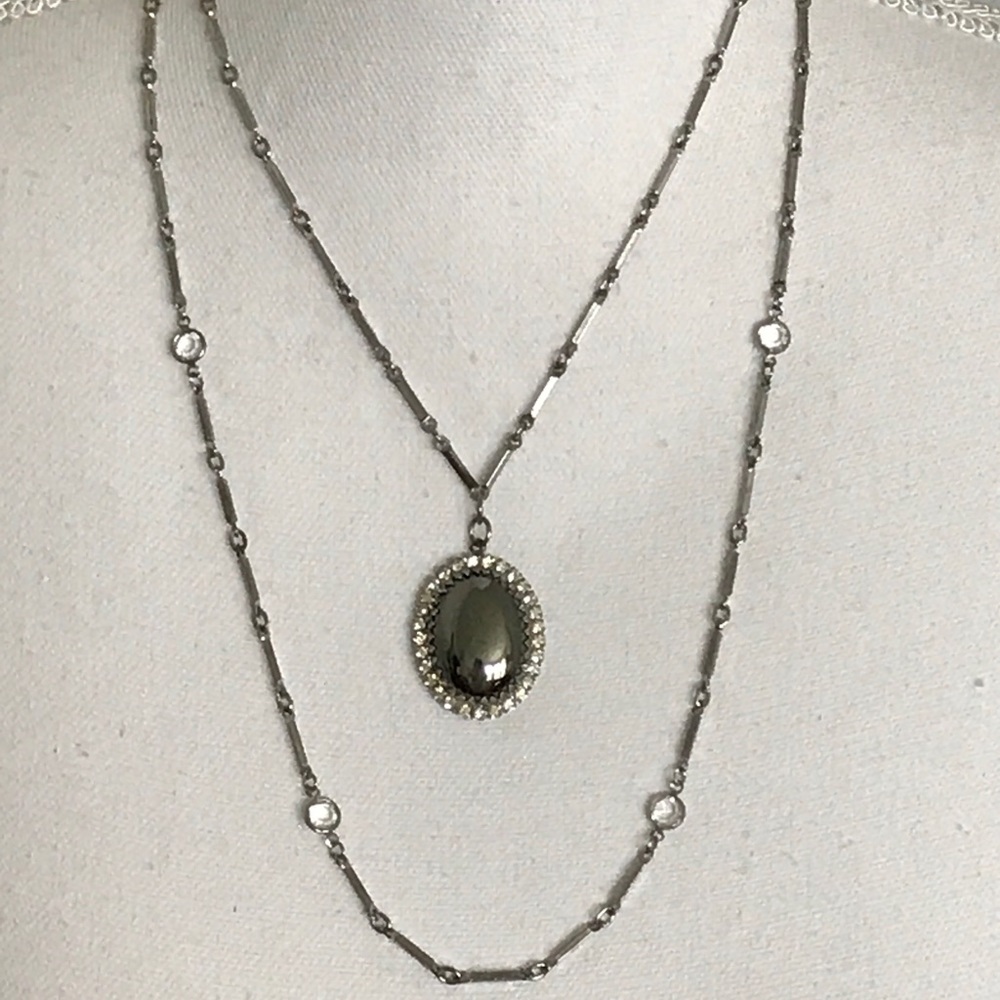 Vintage Hematite 2-Tiered Necklace